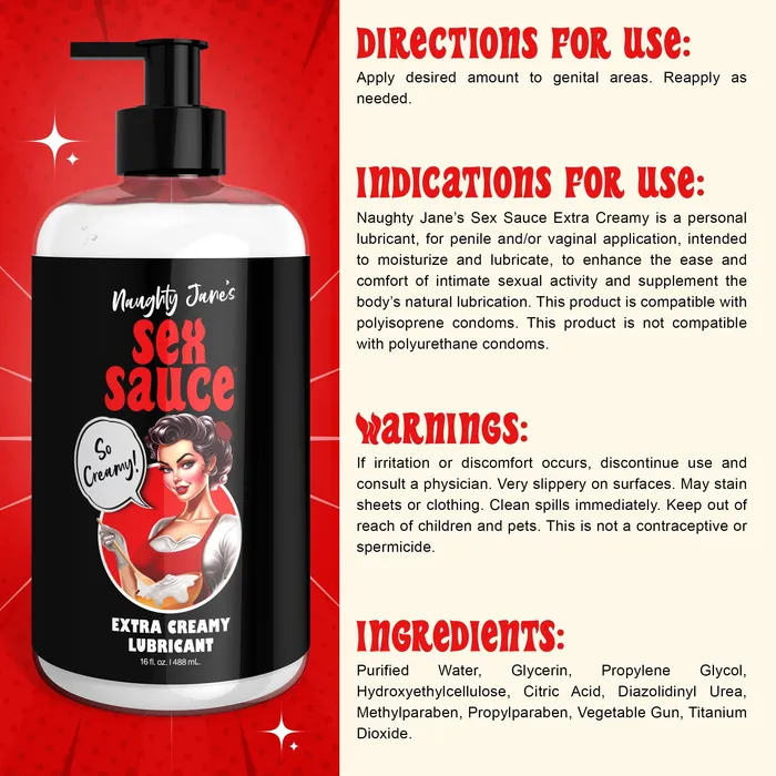 XR Naughty Janes Male Sex Toys Naughty Janes Sex Sauce Extra Creamy Lubricant 16 Oz XR Naughty Janes Male Sex Toys Naughty Janes Sex Sauce Extra Creamy Lubricant 16 Oz