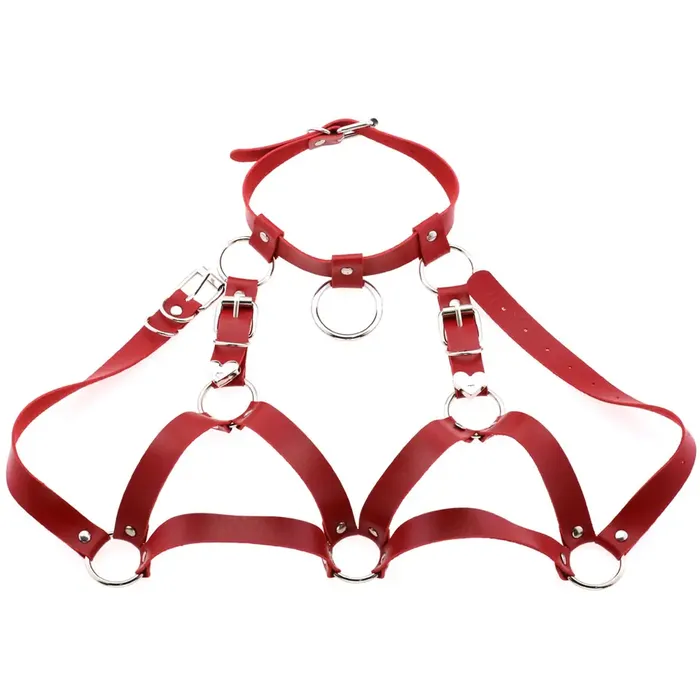 Adjustable Heart Harness Touch of Fur Female Sex Toys