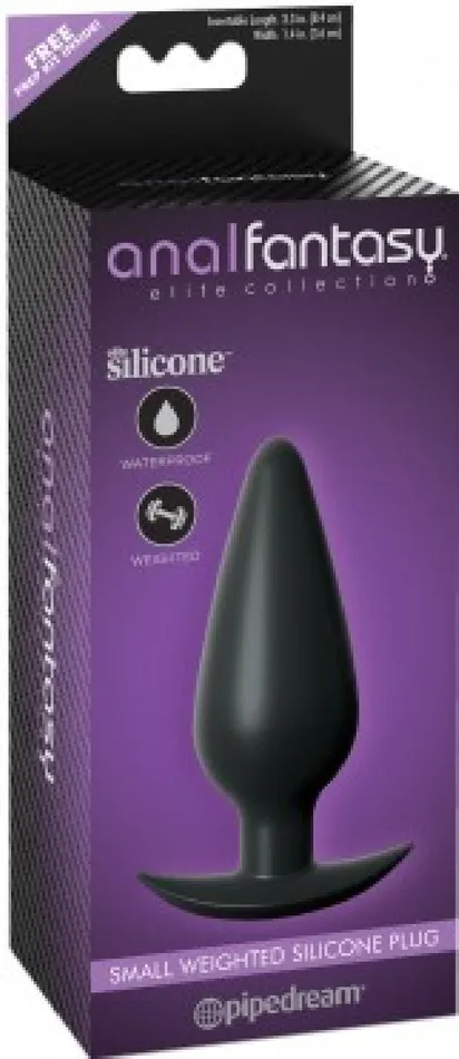 Anal Pipedreams Small Weighted Silicone Plug Black
