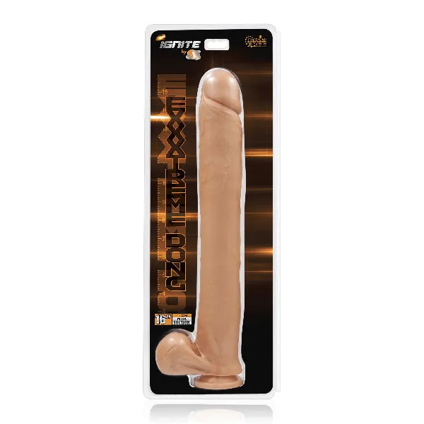 Si Novelties Exxtreme Dong w Suction Flesh 16in Dildos