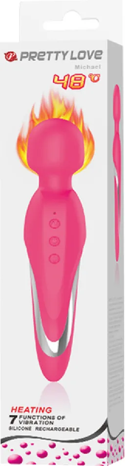 Vibrators Pretty Love Michael Massager Wand Warming Pink