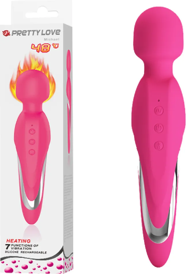 Vibrators Pretty Love Michael Massager Wand Warming Pink