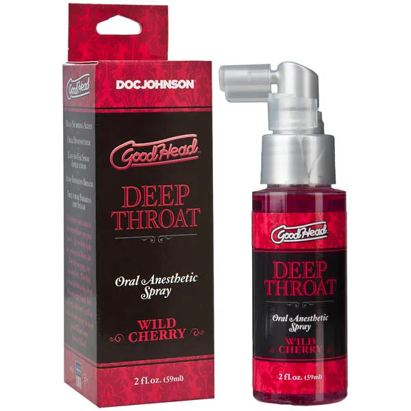 Doc Johnson Male Sex Toys GoodHead Deep Throat Spray Wild Cherry Flavoured Deep Throat Spray 59 ml Bottle Doc Johnson Male Sex Toys GoodHead Deep Throat Spray Wild Cherry Flavoured Deep Throat Spray 59 ml Bottle