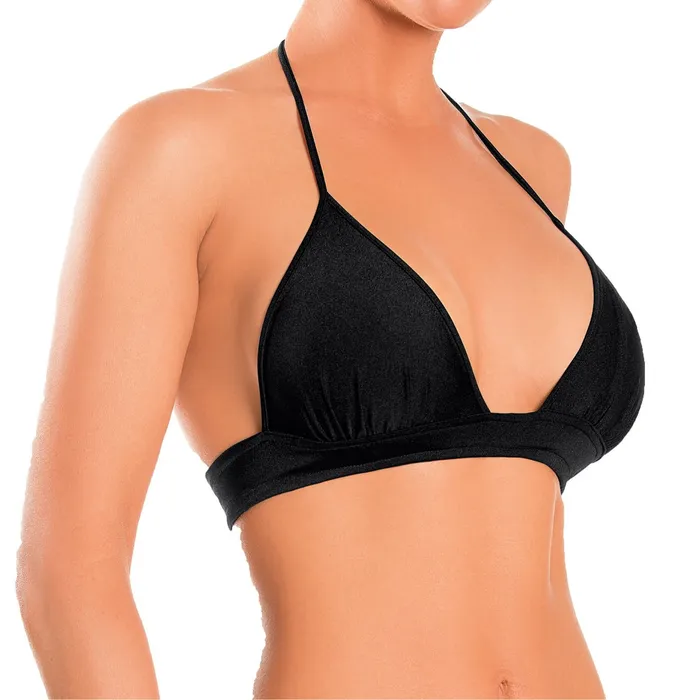 SUNSET STRIPPERWEAR Anal Thick Band Triangle Bikini Top Black