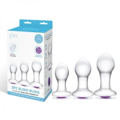 Anal 3PC BLING BLING 3 35 4 GLASS ANAL TRAINING SET Vibrant Vibes Australia Quality Sex Toys Great Prices Anal 3PC BLING BLING 3 35 4 GLASS ANAL TRAINING SET Vibrant Vibes Australia Quality Sex Toys Great Prices