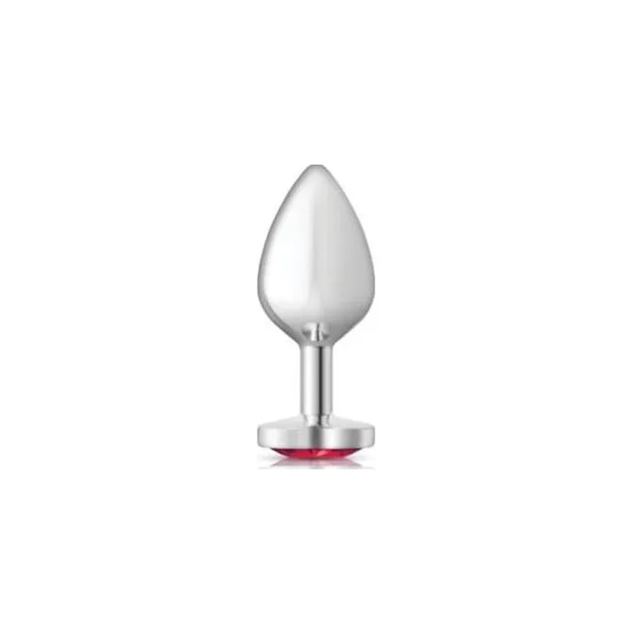 Anal Cheeky Charms Silver Metal Butt Plug w Heart Pink Jewel Medium Vibrant Vibes Australia Quality Sex Toys Great Prices