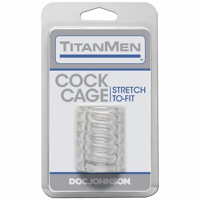 Doc Johnson Novelties Male Sex Toys Titanmen Cock Cage Clear