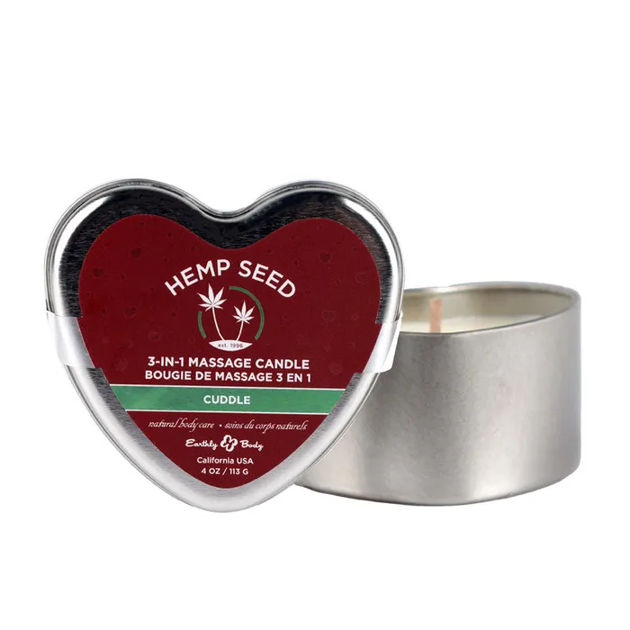 Earthly Body Female Sex Toys EB Hemp Seed 3 in 1 Massage Heart Candle Cuddle