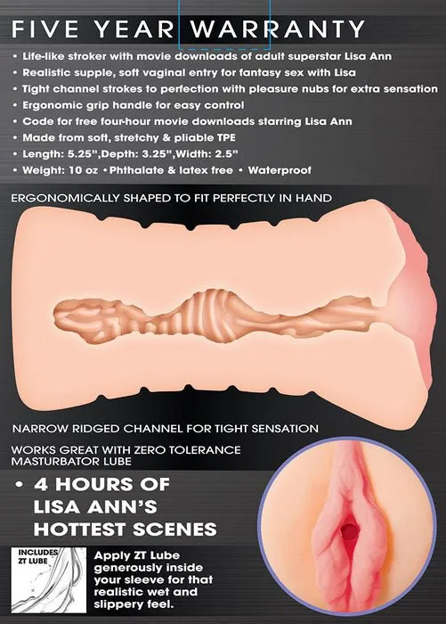 Evolved Novelties Male Sex Toys Zero Tolerance Vagina Stroker Lisa Ann