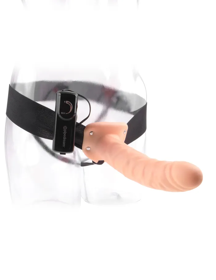 Fetish Fantasy 8in Hollow Strap On Flesh Vibrating Pipedream Products Female Sex Toys