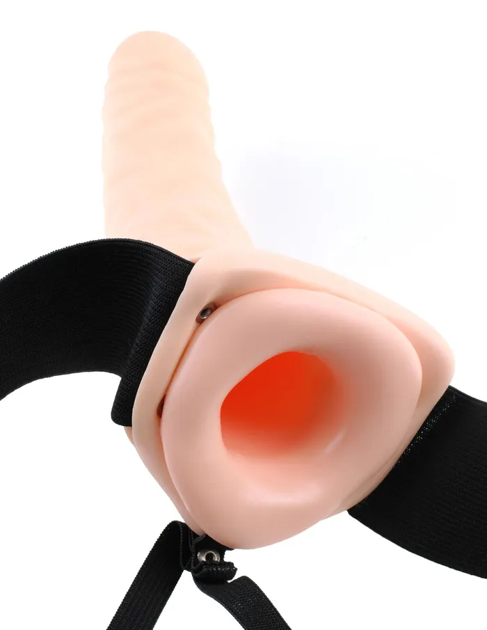 Fetish Fantasy 8in Hollow Strap On Flesh Vibrating Pipedream Products Female Sex Toys