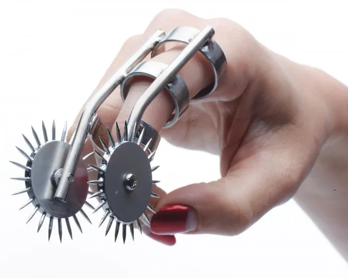 Master Series Spikes Double Finger Pinwheel XR Brands Female Sex Toys