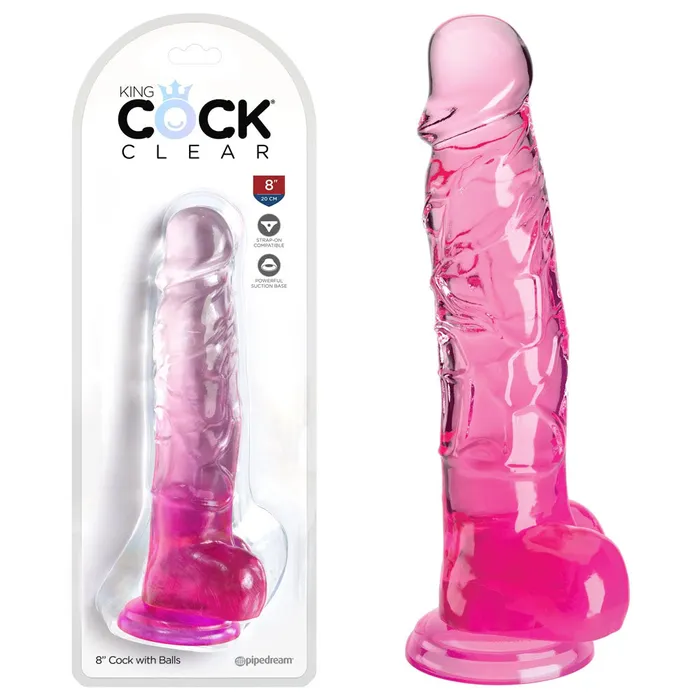 Pipedream Dildos King Cock Clear 8 Cock with Balls 