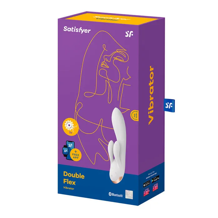 Satisfyer Vibrators Satisfyer Double Flex App Rabbit Vibrator White