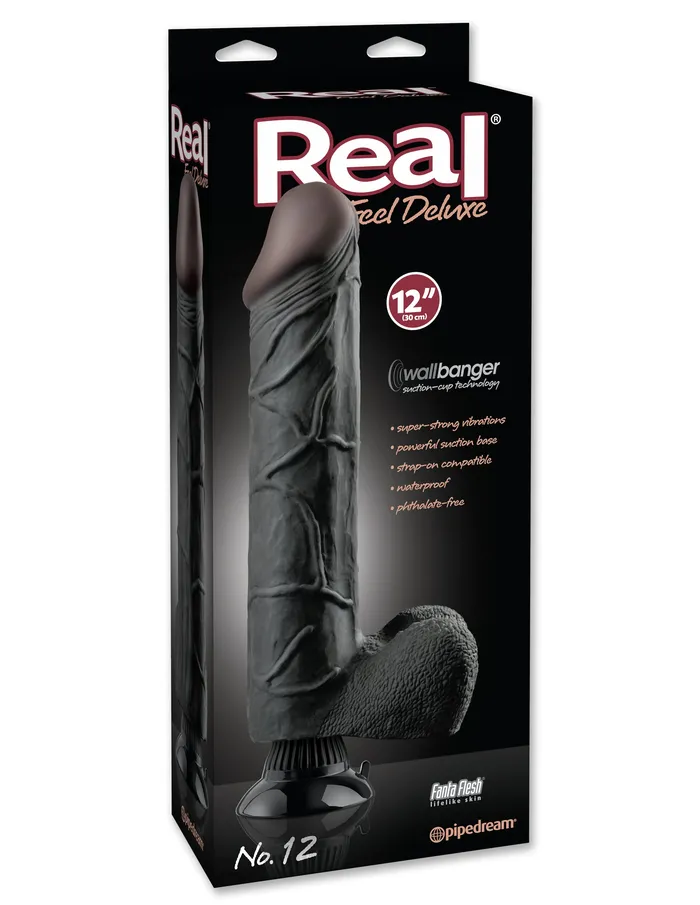 Vibrators Pipedream Products Real Feel Deluxe 12 Black 12in