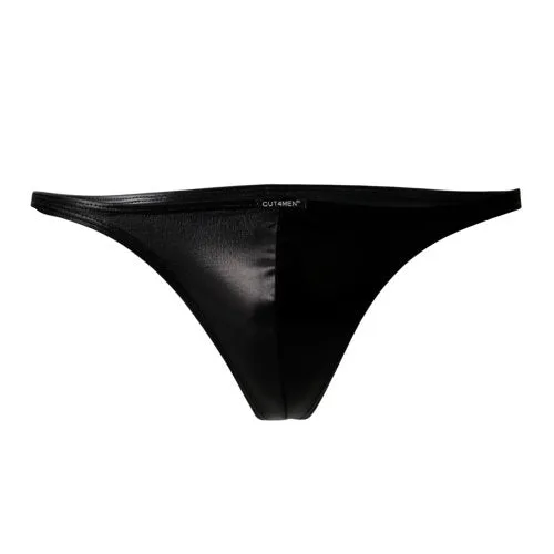 Mens Underwear Cut 4 Men C4M Brazilian Brief Black Leatherette Extra Large Mens Underwear Cut 4 Men C4M Brazilian Brief Black Leatherette Extra Large