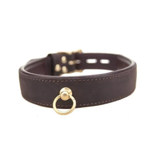 Restraints Bound BOUND Nubuck Leather Choker with O Ring