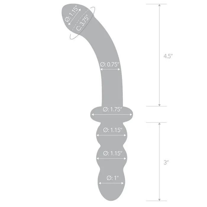 8 Glass Ribbed GSpot Glas Female Sex Toys