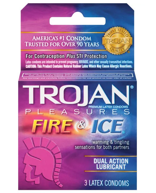 Anal Trojan Fire Ice Condoms Box Of 3 Paradise Marketing