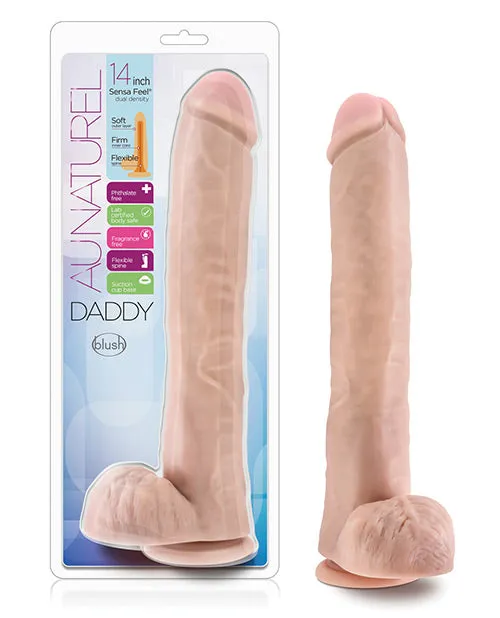 Blush Au Naturel Daddy 14 Sensa Feel Dual Density Dong Wsuction Cup Blush Dildos