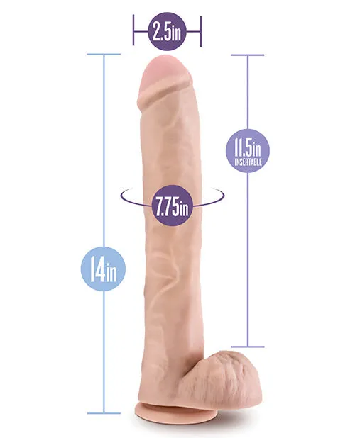 Blush Au Naturel Daddy 14 Sensa Feel Dual Density Dong Wsuction Cup Blush Dildos