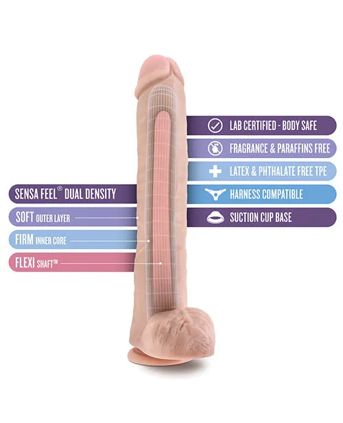 Blush Au Naturel Daddy 14 Sensa Feel Dual Density Dong Wsuction Cup Blush Dildos
