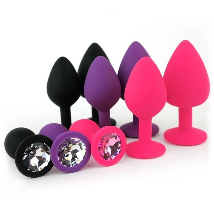 Dark Amour Anal Black Silicone Jeweled Anal Plug Available In 3 Sizes