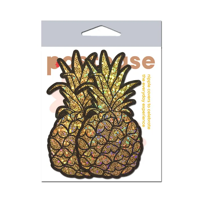 Female Sex Toys Pastease Pineapple on Glitter Gold Cover Pastease