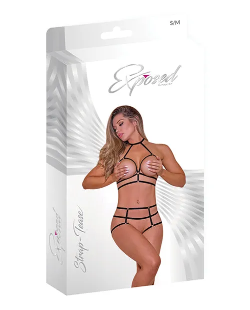 Male Sex Toys Magic Silk Straptease Cupless Choker Bra Open Cage Short