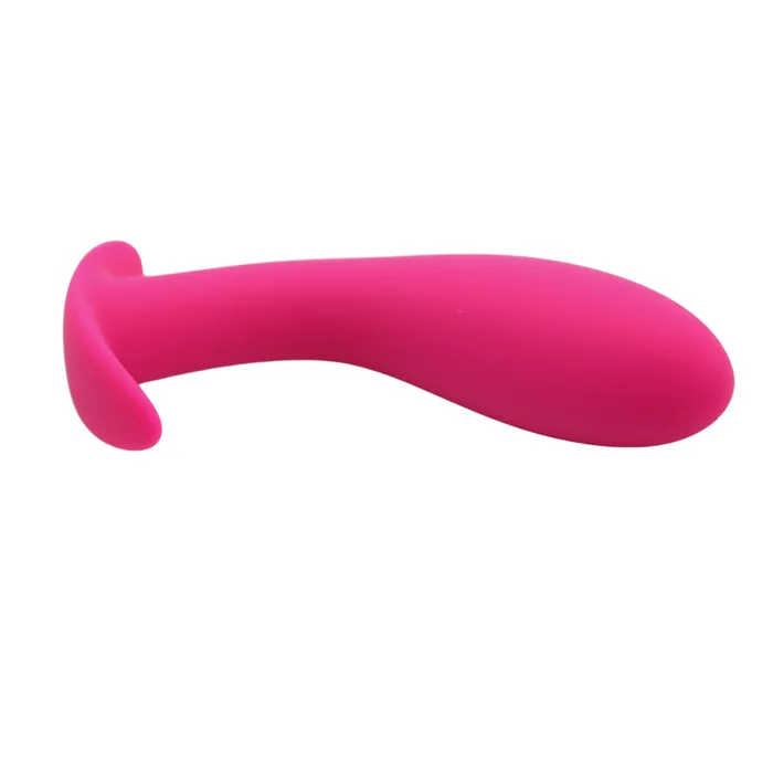 Male Sex Toys Pink BOB Curved Silicone Butt Plug With Flared Base