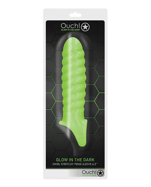 Male Sex Toys Shots Shots Ouch Swirl Stretchy Penis Sleeve Glow In The Dark