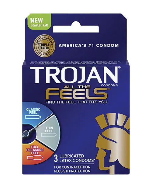 Paradise Marketing Trojan All The Feels Condom Pack Of 3 Male Sex Toys