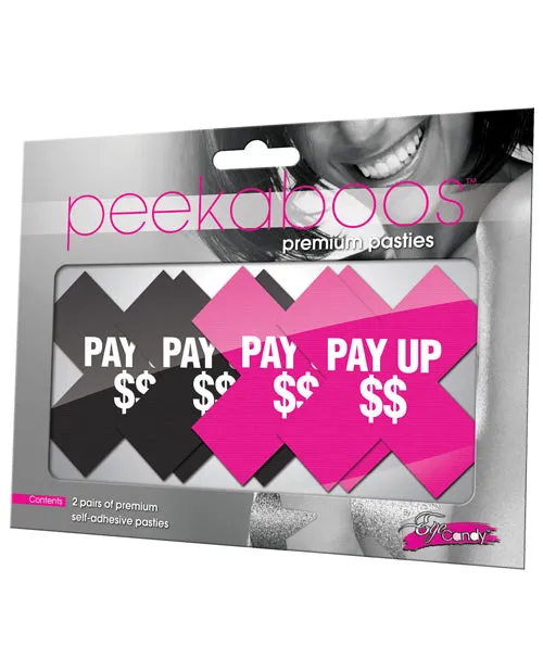 Peekaboos Vibrators Peekaboos Pay Up Pasties 2 Pairs 1 Black1 Pink