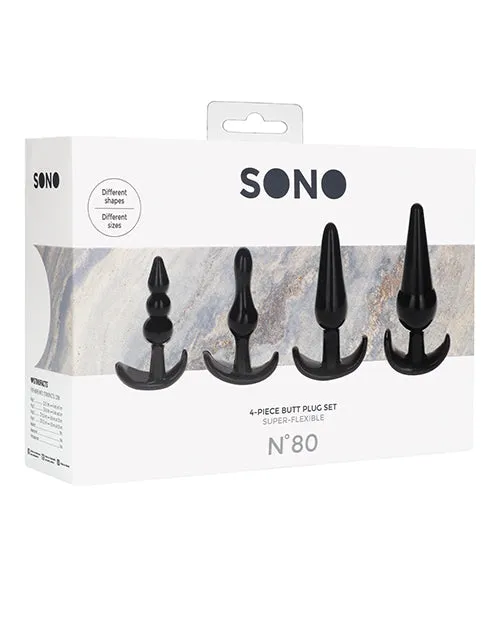 Shots Anal Shots Sono No 8 Butt Plug Black Set Of 4