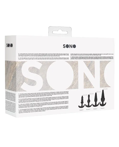 Shots Anal Shots Sono No 8 Butt Plug Black Set Of 4