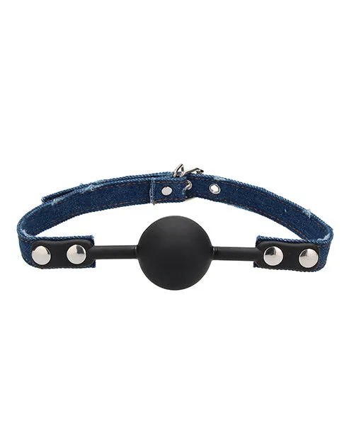Shots Shots Ouch Silicone Gag with Denim Straps Dildos