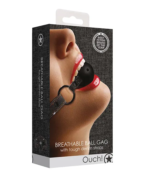 Shots Shots Ouch Silicone Gag with Denim Straps Dildos
