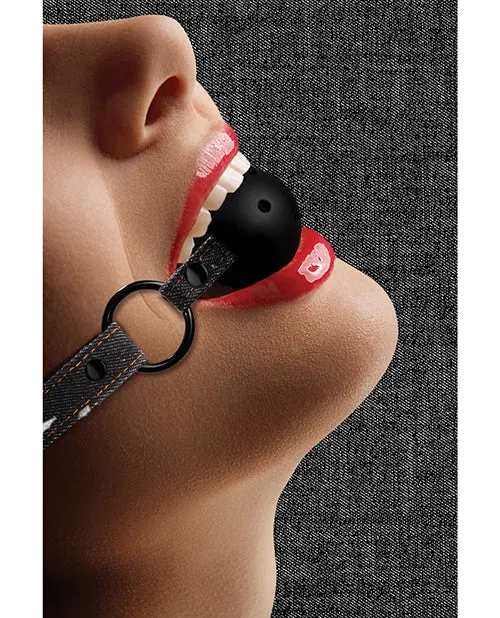 Shots Shots Ouch Silicone Gag with Denim Straps Dildos