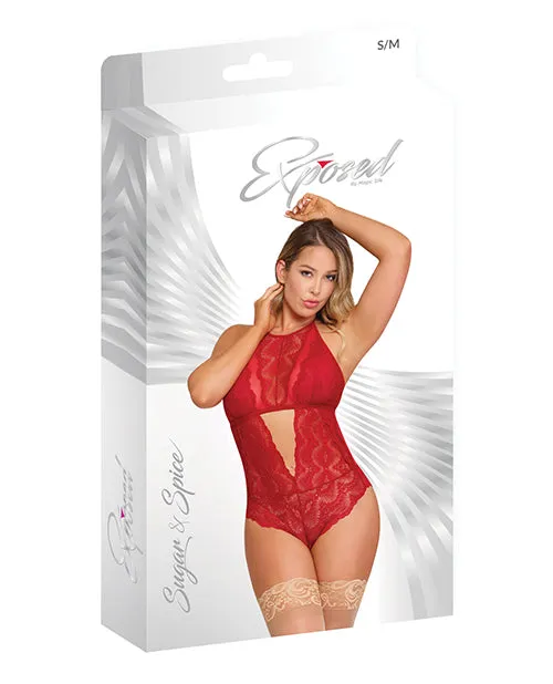 Sugar Spice Teddy Wsnap Crotch Red Magic Silk Vibrators