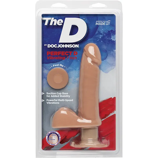 The D Perfect D 8 Inch ExtraThick Vibrating Realistic Dildo Doc Johnson Anal
