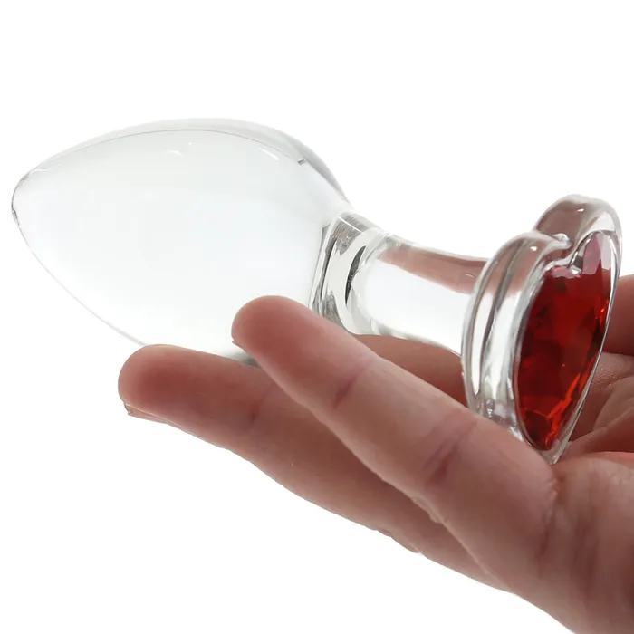 Adam Eve Red Heart Gem Glass Plug in Large Evolved Novelties Anal Adam Eve Red Heart Gem Glass Plug in Large Evolved Novelties Anal