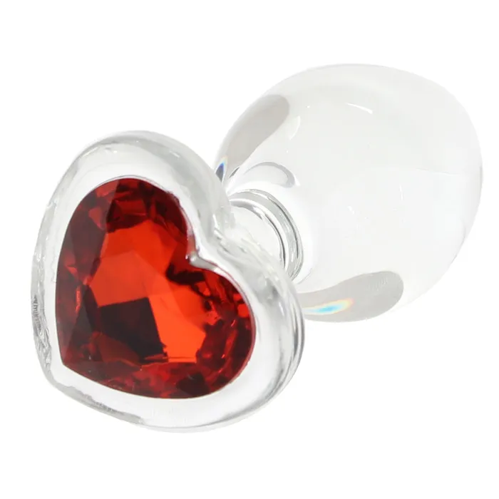 Adam Eve Red Heart Gem Glass Plug in Large Evolved Novelties Anal Adam Eve Red Heart Gem Glass Plug in Large Evolved Novelties Anal