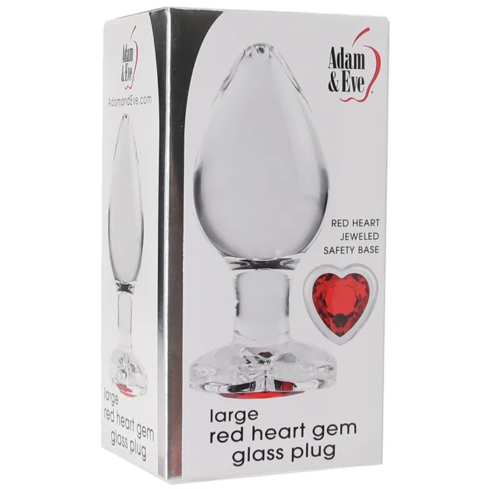 Adam Eve Red Heart Gem Glass Plug in Large Evolved Novelties Anal Adam Eve Red Heart Gem Glass Plug in Large Evolved Novelties Anal