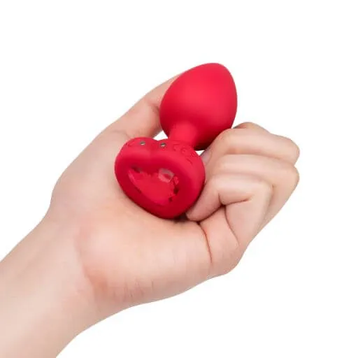 Anal B Vibe BVibe Vibrating HeartShaped Jewel Plug ML Red 6 Vibration Levels Rechargeable