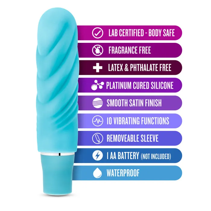 Anal Blush Luxe By Blush Nimbus Aqua 475Inch Vibrating Mini Vibrator