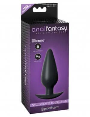 Anal Fantasy Elite Collection Small Weighted Silicone Butt Plug Black Pipedream Products Anal