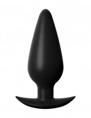 Anal Fantasy Elite Collection Small Weighted Silicone Butt Plug Black Pipedream Products Anal