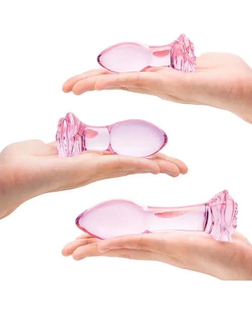 Anal Glas 3Piece Rosebud Butt Plug Set Explore Anal Stimulation in Style Electric Hustler Lingerie