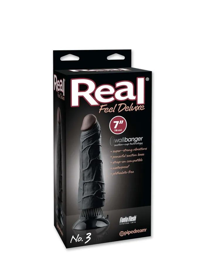 Anal Pipedream Products Real Feel Deluxe No 3 7Inch Realistic Vibrator with Suction Cup Base Anal Pipedream Products Real Feel Deluxe No 3 7Inch Realistic Vibrator with Suction Cup Base