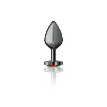 Anal Viben Cheeky Charms Heart Rainbow Medium Gunmetal Butt Plug